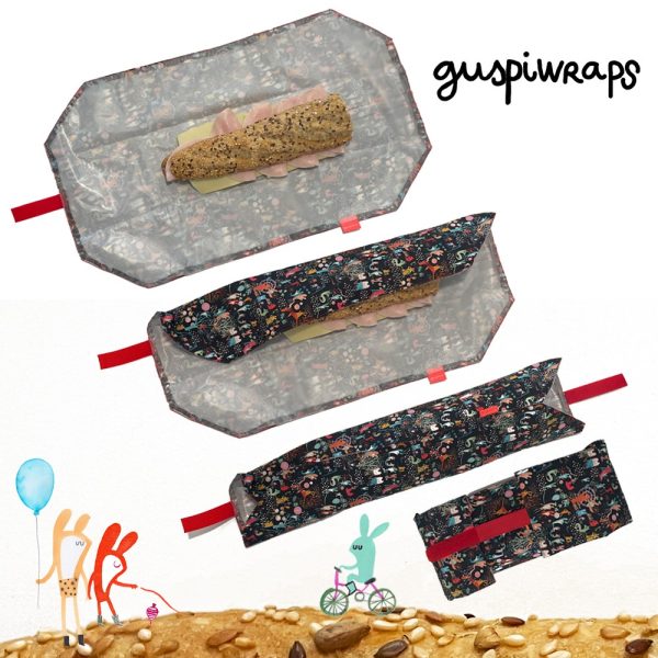 Portabocadillos GuspiWrap Miau (Rosa y Amarillo) - Imagen 4