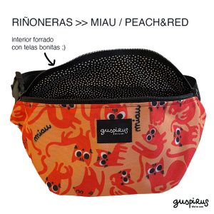 Riñonera Guspirus Miau Peach&Red