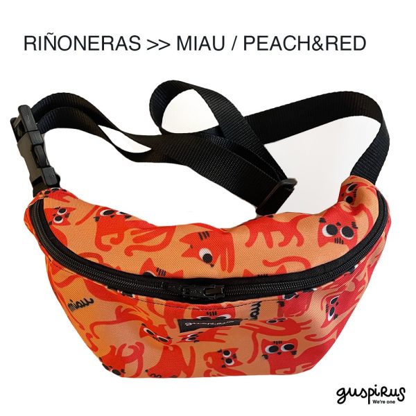 Riñonera Guspirus Miau Peach&Red - Imagen 4