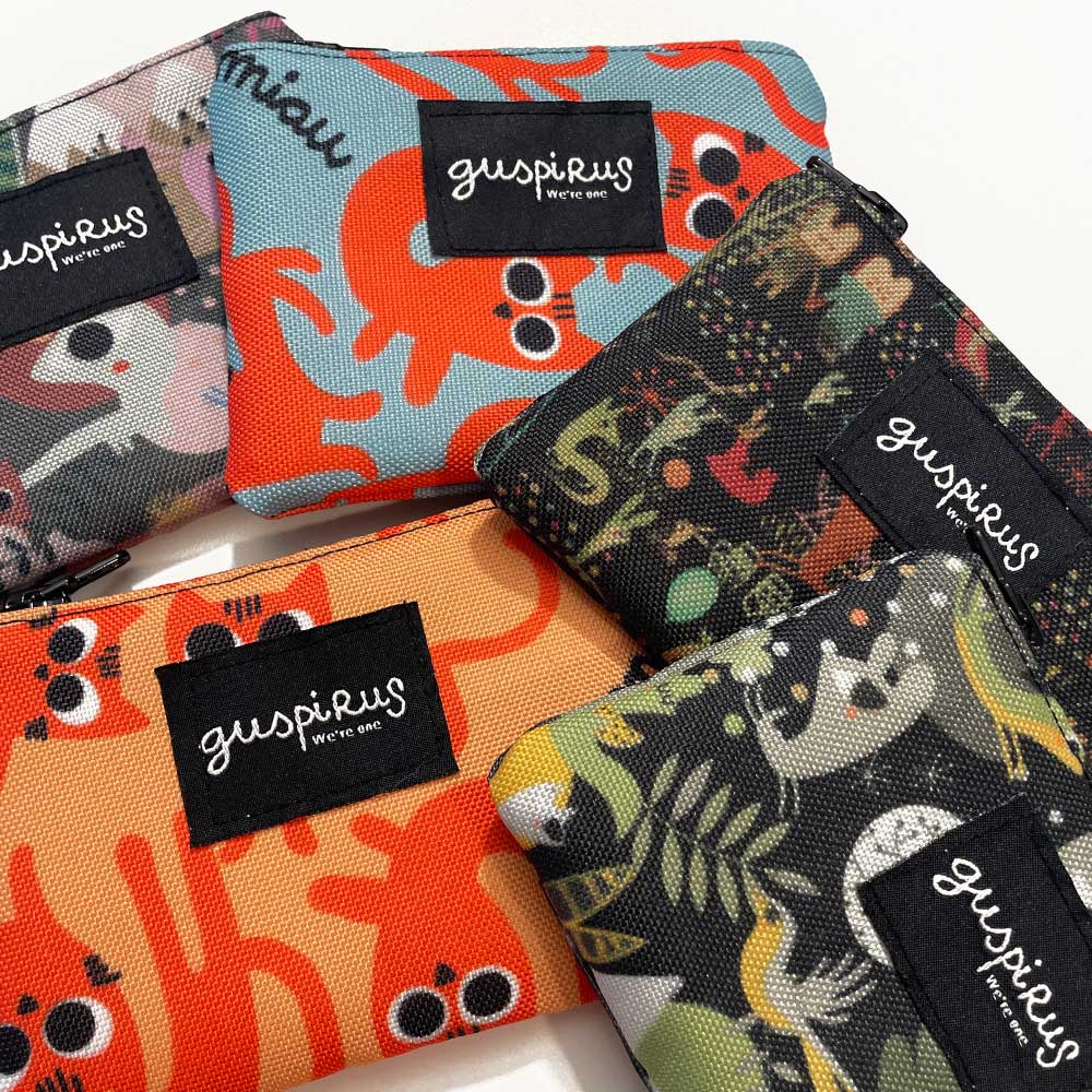 MONEDERO miau peach&red