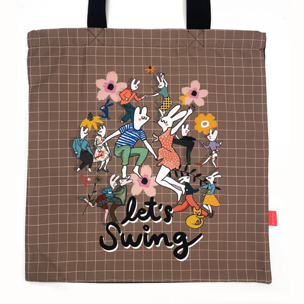Tote bag Let's swing