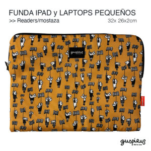 FUNDAS IPAD LECTORS MOSTAZA