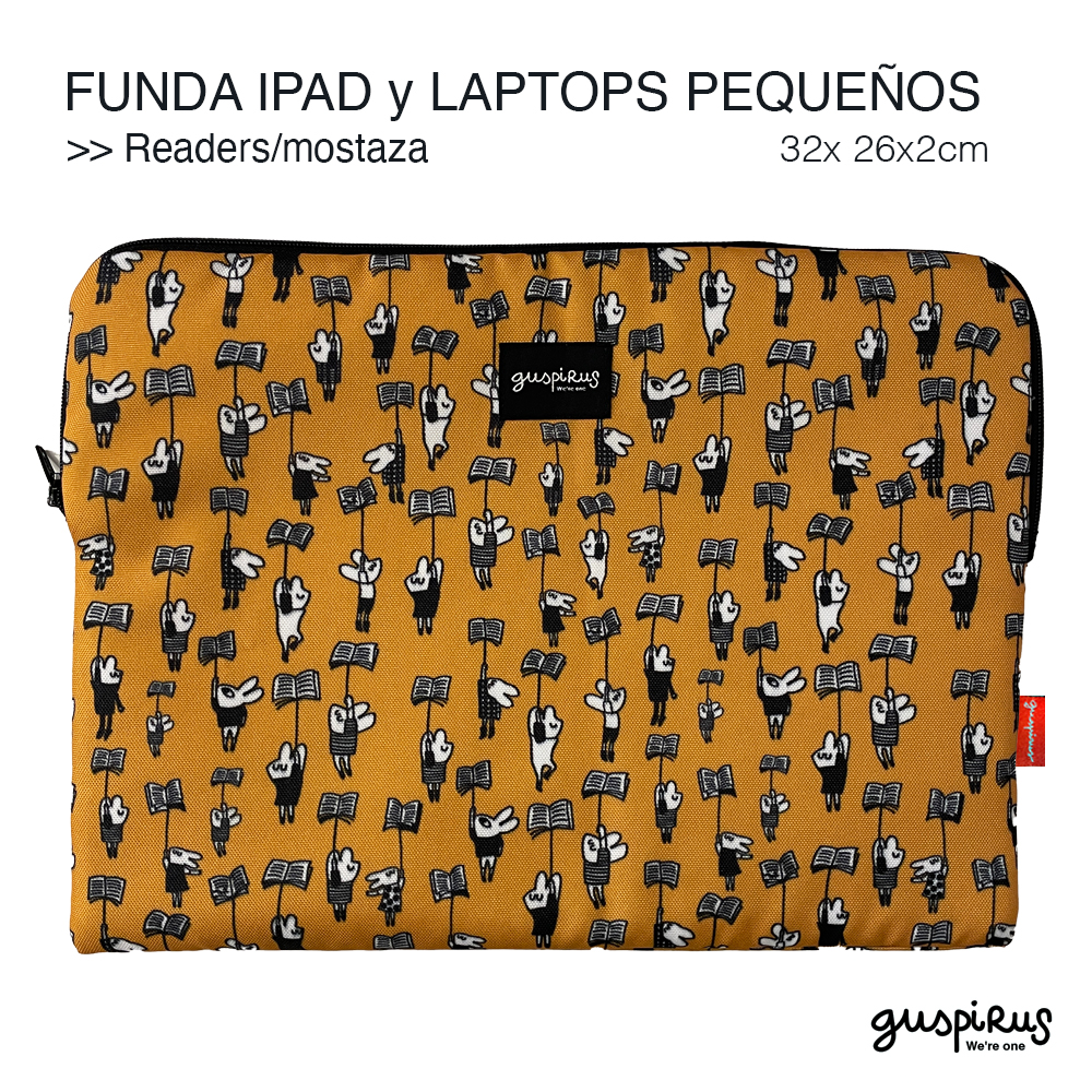 FUNDAS IPAD LECTORS MOSTAZA