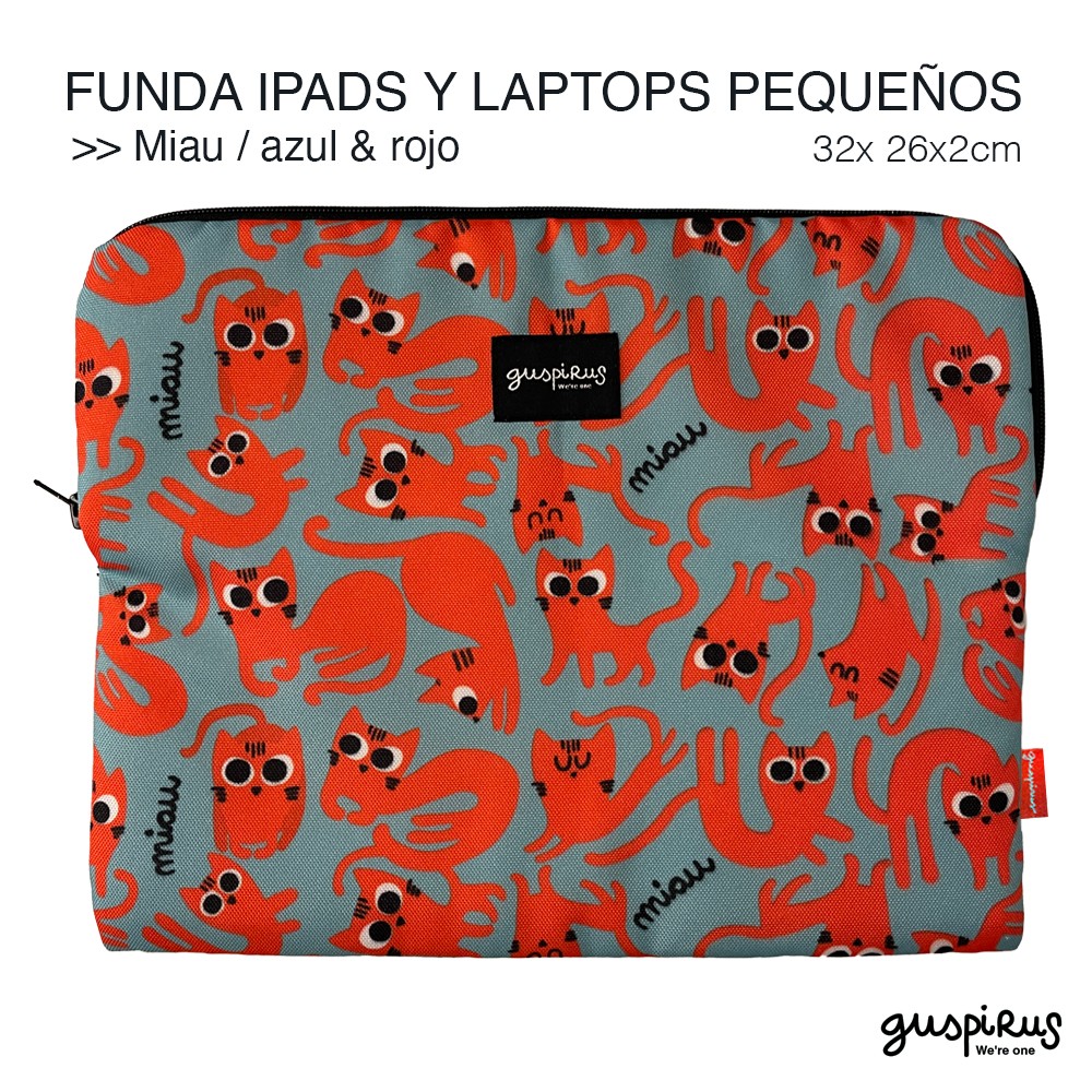 FUNDAS IPAD miau azul rojo1