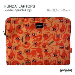 FUNDAS LAPTOP miau_naranja