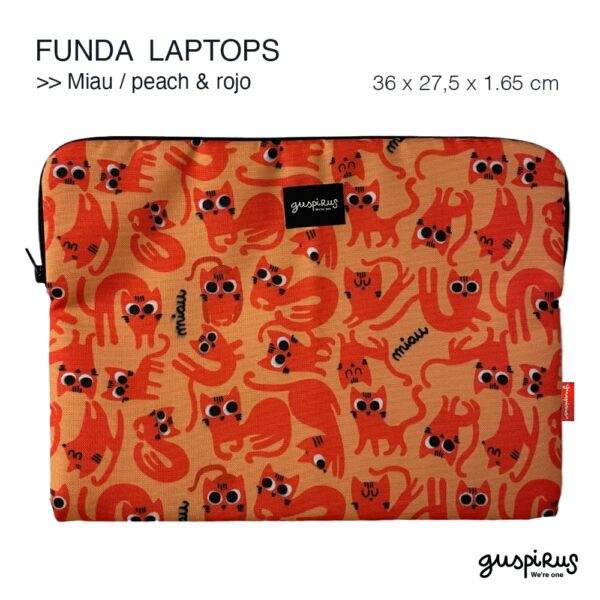 FUNDAS LAPTOP miau_naranja
