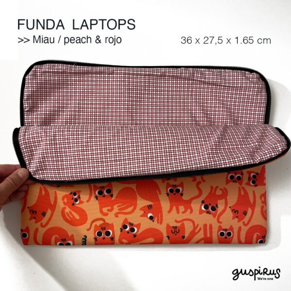 FUNDAS LAPTOP miau_naranja