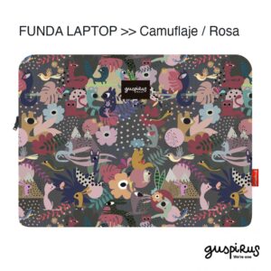 funda laptop camuflaje rosa