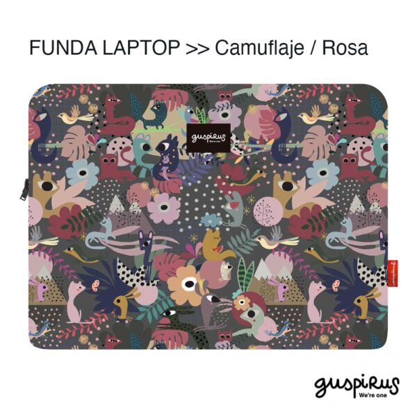 funda laptop camuflaje rosa