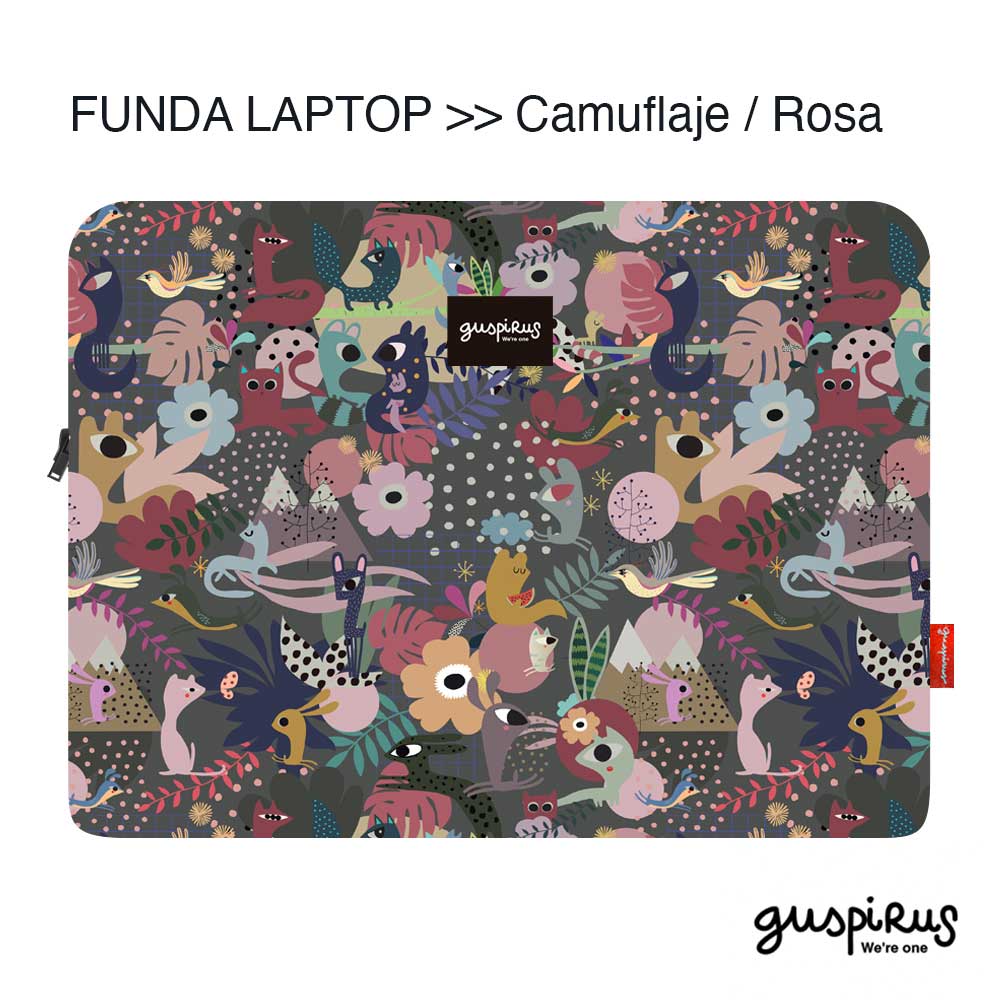 funda laptop camuflaje rosa