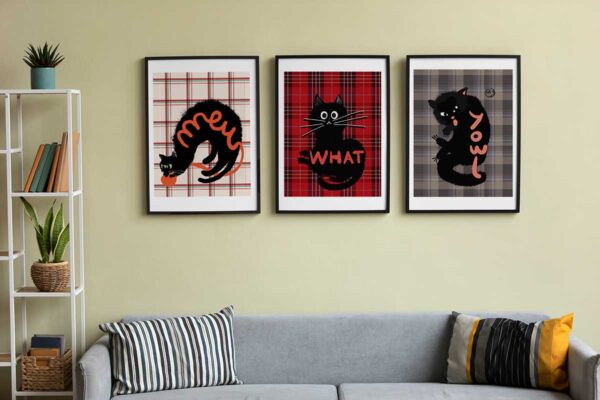 prints Ugly cats enmarcados